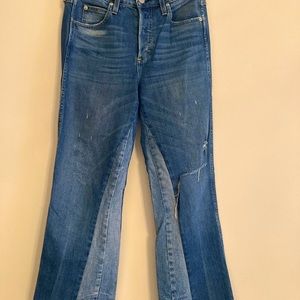 AMO Babe ankle Jean patched with distress, size 28